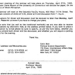 Announcements, 1995-03-23. ...