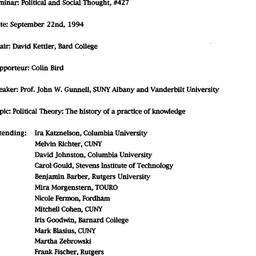 Minutes, 1994-09-22. Studie...