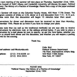 Announcements, 1995-08-29. ...