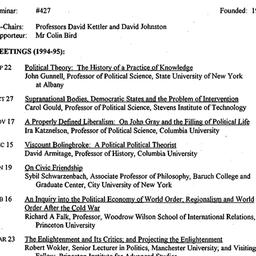 Schedules, Studies in Polit...