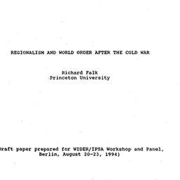Speaker's paper, 1995-0...