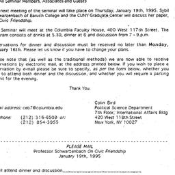 Announcements, 1994-12-15. ...