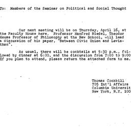 Announcements, 1981-03-27. ...