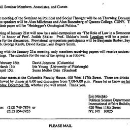Announcements, 1992-11-19. ...