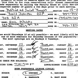 Schedules, 1993-05-07. Stud...