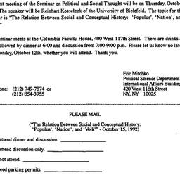 Announcements, 1992-09-24. ...