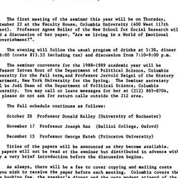 Announcements, 1989-08-22. ...