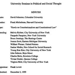 Minutes, 1999-11-18. Studie...
