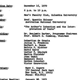 Minutes, 1970-12-16. Studie...