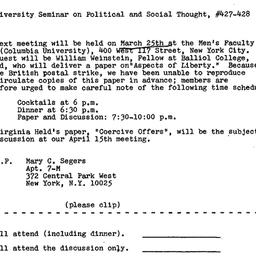 Announcements, 1971-03-12. ...