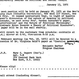 Announcements, 1971-01-13. ...