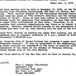 Announcements, 1970-12-07. ...