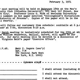 Announcements, 1971-02-03. ...