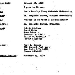 Minutes, 1970-10-15. Studie...