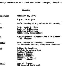 Minutes, 1971-02-18. Studie...