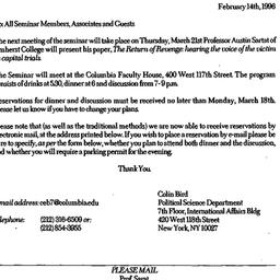 Announcements, 1996-02-14. ...