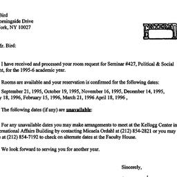 Correspondence, 1996-07-28....