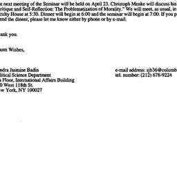 Announcements, 1998-04-13. ...