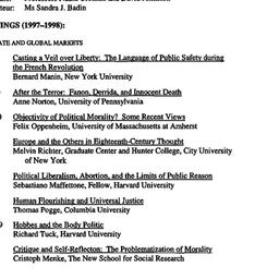 Schedules, Studies in Polit...
