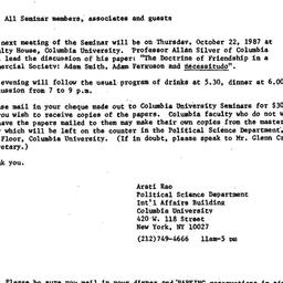 Announcements, 1987-09-17. ...