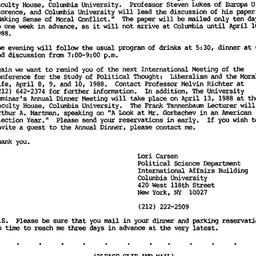 Announcements, 1988-03-15. ...