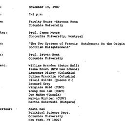 Minutes, 1987-11-19. Studie...