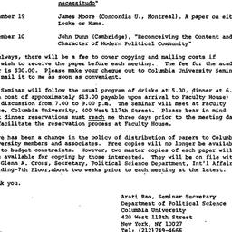 Announcements, 1988-08-18. ...
