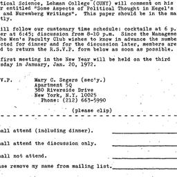 Announcements, 1971-12-01. ...