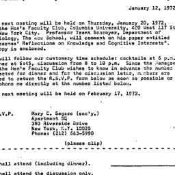 Announcements, 1972-01-12. ...