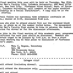 Announcements, 1972-05-10. ...
