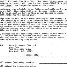 Announcements, 1971-10-10. ...