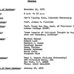Minutes, 1971-12-16. Studie...