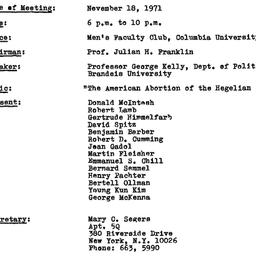 Minutes, 1971-11-18. Studie...