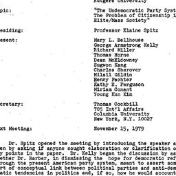 Minutes, 1979-10-18. Studie...
