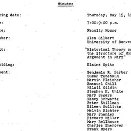 Minutes, 1980-05-15. Studie...