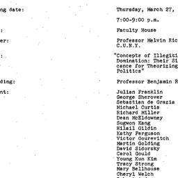 Minutes, 1980-03-27. Studie...