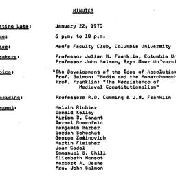 Minutes, 1970-01-22. Studie...