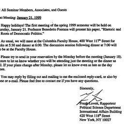 Announcements, 1998-12-31. ...