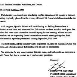 Announcements, 1999-03-04. ...