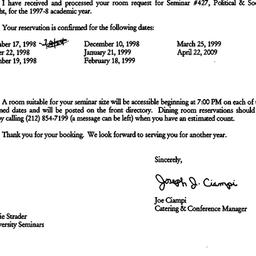 Correspondence, 1999-07-15....