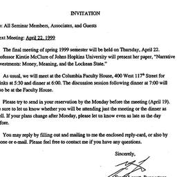 Announcements, 1999-04-05. ...