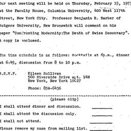 Announcements, 1973-02-09. ...
