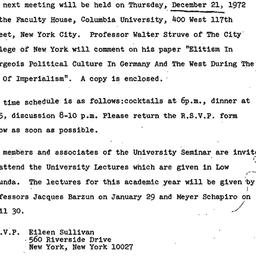 Announcements, 1972-12-08. ...