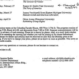 Announcements, 1997-01-10. ...
