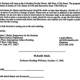 Announcements, 1996-09-26. ...