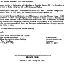 Announcements, 1997-01-10. ...