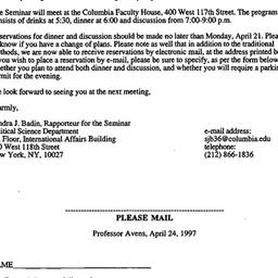 Announcements, 1997-04-07. ...