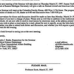 Announcements, 1997-03-10. ...
