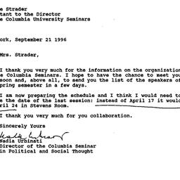 Correspondence, 1996-09-21....
