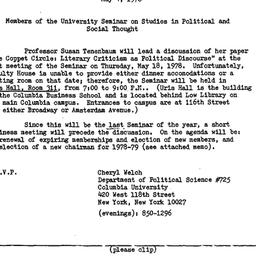 Announcements, 1978-05-04. ...